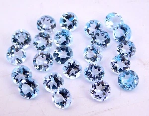 6 MM Natural Blue Topaz Round Cut Lot Loose Gemstone For Jewelry Making P-891 - Picture 1 of 4