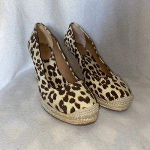 NWOB New J Crew Seville Printed Espadrilles Wedges 8.5 Brown Leopard Clean Heel - Picture 1 of 8