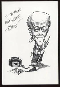Bruce MacKinnon Signed Sketch Post Card Autographed Signature Cartoonist  - Picture 1 of 2