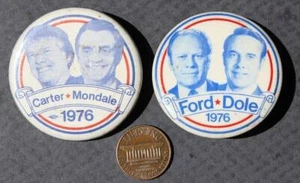 1976 Gerald Ford & Jimmy Carter for President RWB TWO jugate pin set VERY COOL-- - Picture 1 of 1