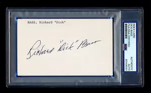 DICK BASS SIGNED MINT INDEX CARD PSA/DNA AUTOGRAPHED FORT WAYNE DAISIES MANAGER - Picture 1 of 2