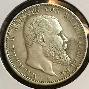 Stati tedeschi Wurttemberg 2 marchi argento KM 631 Prem XF 1904 - Foto 1 di 2