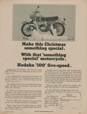 1969 Hodaka 100 Five-Speed Trail Bike Motorcycle Daytona Race Original Print Ad - Image 1 of 3