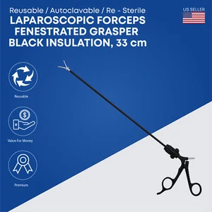 Laparoscopic Fenestrated Grasping Forceps 33cm Jaws Surgical Instruments Premium - Picture 1 of 2