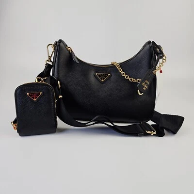 PRADA Re-Edition 2005 Black Saffiano Leather Shoulder Bag New/Authentic - Image 1 of 4