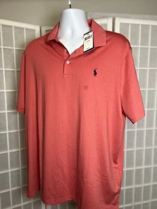 Polo Ralph Lauren Para Hombre XL Manga Corta Enclavamiento Tacto Suave PONY Camisa ROJA - Imagen 1 de 14