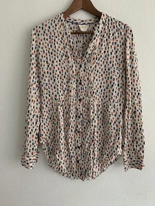 Blusa para mujer Maeve Anthropologie talla 10 popover rayón abotonada - Imagen 1 de 5