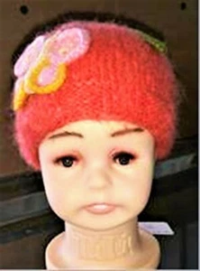 Fits 3-6 months (last one) - Size 000 - FUZZY PEACH BEANIE - Picture 1 of 4
