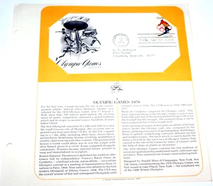 First Day of Issue Souvenir Page Olympic Games 1976 Stamp - Picture 1 of 3