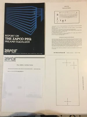 ZAPCO - PEQ/SEQ EQUALIZER - SET-UP AND WIRING DIAGRAM - HIGH QUALITY COPY! - Image 1 of 4