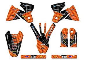 1998-2000 EXC RACE SERIES Orange Senge Graphics Kit Compatible with KTM - Foto 1 di 10