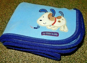 7D !WOW! Vintage Carter's Puppy Dog My Little Buddy Fleece Crib Baby Blanket - Picture 1 of 6