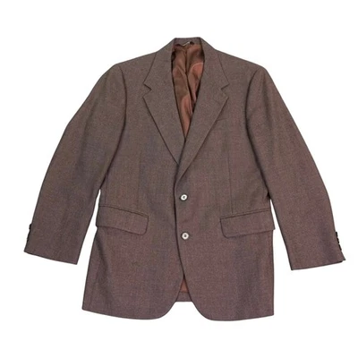 VTG Bottany 500 Wool Blazer Mens 35 Brown Tailored Union Label USA Two Button - Image 1 of 4