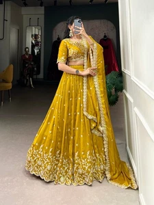 Indische fertige Lehenga Choli Designer Partykleidung für Damen Hochzeitskleidung - Bild 1 von 6