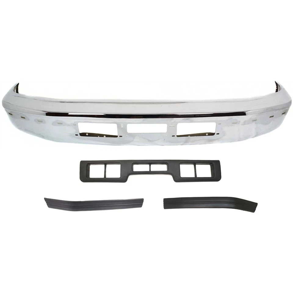 New Front Chrome Steel with Bumper Trims Kit For 1992-1996 Ford F-150 Bronco - Imagem 1 de 4