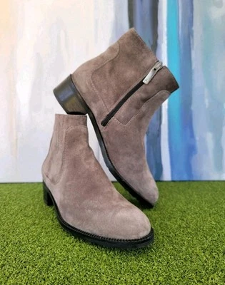 Mujer Aquatalia Oribella Gris Gamuza Cremallera Impermeable Botines ~ EE. UU. Talla 7M Foto 1 de 4
