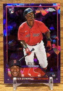 JETER DOWNS Purple /10 Refractor Rookie | 2023 Topps Chrome Sapphire REDS Yanks - Picture 1 of 2