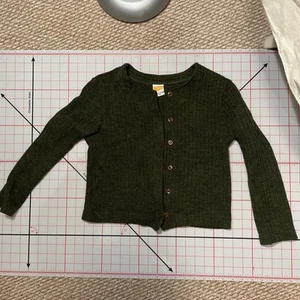 German Long Sleeve Button Cardigan Green Tween Kid Wool/poly - Picture 1 of 7