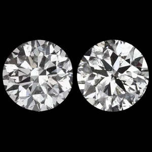 2 CARAT NATURAL DIAMOND STUD EARRINGS MATCHING PAIR ROUND BRILLIANT CUT 2ct - Picture 1 of 1
