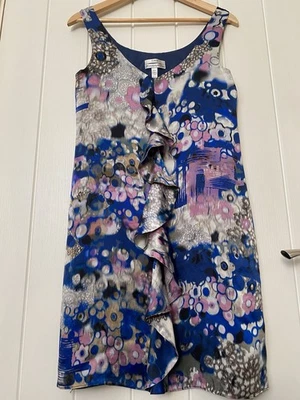 Erdem Quality 100% Silk Lined Elegant Dress Abstract Artisan Design Size UK 10 - Image 1 of 4