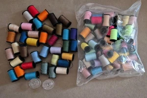 Approximately 88 Polyester Threads ~ 10 yards ~ Two Bobbins ~ Various ~ Sewing - Picture 1 of 3