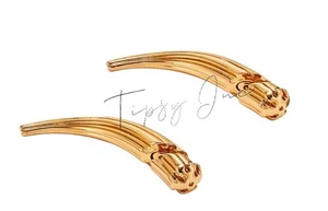 PENDIENTE DELANTERO-TRASERO CON LOGO DORADO TORY BURCH - Imagen 1 de 4