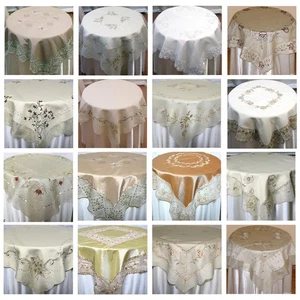 36" Quadratische Tischdecke Elegant Leinen Tischauflage Bestickt Quadratisch Tischdecke - Bild 1 von 14