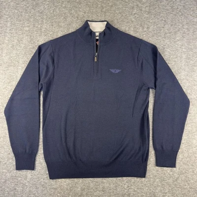 Peter Millar Sweater Mens Small Navy Merino Wool The Olympic Golf Club 1/4 Zip - Image 1 of 4