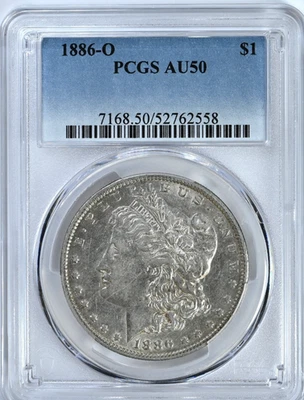 1886 O MORGAN PCGS Graded AU50 Silver Dollar Coin 7168 - Image 1 of 2