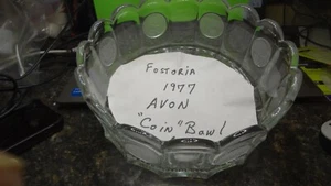 Fostoria Glass Bowl Clear 1977 Avon 100 th Anniversary 7 1/4" x 3 3/4" S4850 - Picture 1 of 5