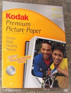 KODAK BOX OF 46 PREMIUM PICTURE PAPER HIGH GLOSS FOR INKJET PRINTERS. - Zdjęcie 1 z 3