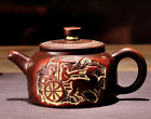 Engraved Handmade Artisan Chinese Teapot Purple Clay Loose Leaf Tea Dragon Art