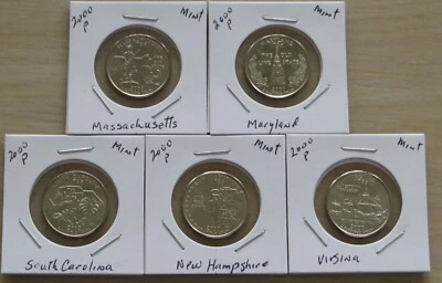 5 2000p State Quarters (L612P11-15) Uncirculated from the US Mint set - Image 1 of 4