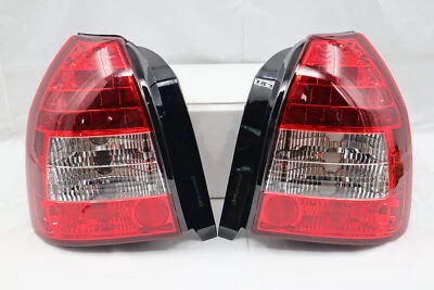 For 1996 1997~1998~1999~2000 Honda Civic 3Dr Hatchback Red Clear LED Tail Lights - Image 1 of 4