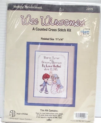 Kit de punto de cruz contado anuncio de boda Wee Winsomes #2209 Foto 1 de 4