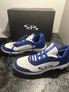 Boombah Softball Molded Cleats Mens 8 Women's 9.5 White/Royal Blue Brand New - Picture 1 of 6