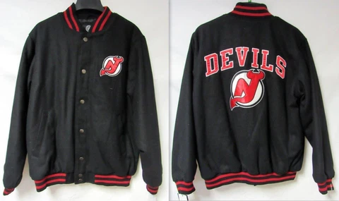 New Jersey Devils Mens Size M - L - XL Black Wool Blend Jacket B1 655 Cover
