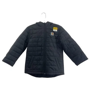 Carhartt Kids' Black Hooded Rain Defender Insulated Puffer Jacket, S, NWT Youth - Picture 1 of 5