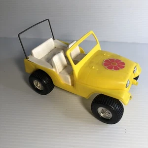 Vintage Gay Toys Yellow Jeep Plastic Toy Car  USA Truck 5" 60s - Picture 1 of 6