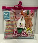 Pack mode Barbie Storytelling - robe à rayures ROXY, maillot de bain, sac GRD57 2020