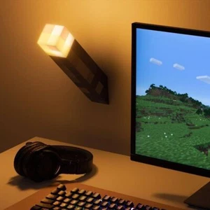 Minecraft Game Torch Wall Lamp Desk Night Light Bedroom Led Decoration Gift AU - Picture 1 of 13