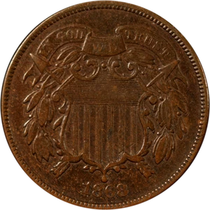 1868 Two (2) Cent Piece - Choice Great Deals From The Executive Coin Company - Picture 1 of 2