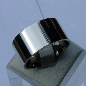 ANILLO DE ACERO INOXIDABLE 12MM ANCHO ABOMBADO PULIDO HOMBRE MUJER ACERO INOXIDABLE - Imagen 1 de 5
