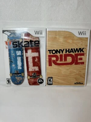 Tony Hawk Ride & Skate It Lote Nintendo Wii con Manual CIB Paquete Skateboarding Foto 1 de 4