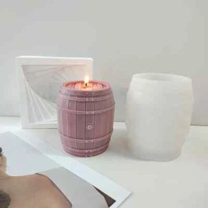 Red Wine Barrel Silicone Mold Epoxy Resin Luxury Whiskey Barrel Candle Soap Mold - Picture 1 of 3
