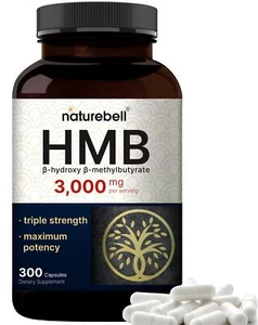 HMB 3000mg 3X Triple Strength Lean Muscle Mass & Recovery Support 300 Capsules - Picture 1 of 6