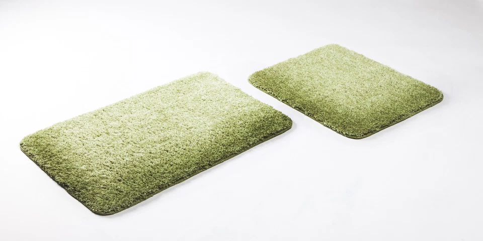 2-teiliges Badematten Set, Badteppich,  "Bahama"  60x90cm, hellgrün melliert - Bild 1 von 1