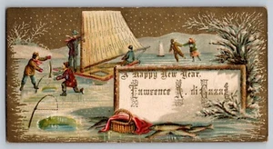 Postcard Trade Card A Happy New Year - Picture 1 of 2