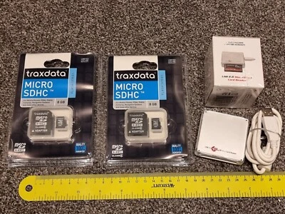 2 x 8GB MICRO SD MEMORY STORAGE CARDS USB MULTI READER BRAND NEW! Job Lot Camera - Image 1 of 4
