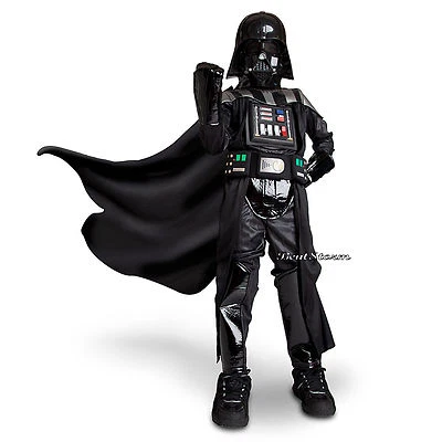 STAR WARS Darth Vader Boys Costume Disney Store Bodysuit  Belt Cape 1/2 Mask NWT - Image 1 of 4